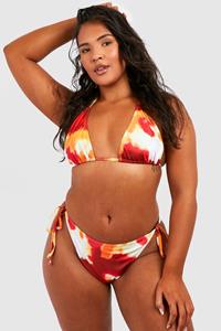 Boohoo Plus Tie Dye Bikini Set, Yellow