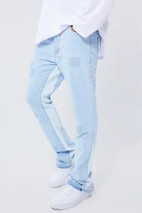 Boohoo Onbewerkte Versleten Flared Slim Fit Jeans, Ice Blue