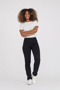 LAURIE Damen vegan Jeans Charlotte Regular Medium Length Ecolabel Washed Black Denim