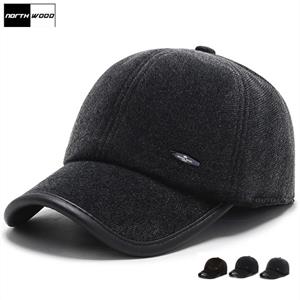 Northwood Solid Winter Heren Caps Keep Warm Earflaps Baseball Cap for Men Women Trucker Cap Outdoor Snapback Hat