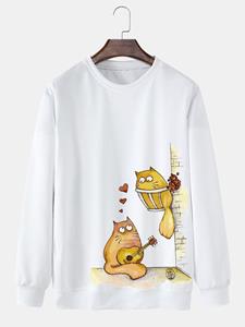 ChArmkpR Mens Cartoon Animal Print Crew Neck Casual Pullover Sweatshirts Winter