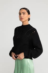 Lovjoi Damen vegan Pullover Aleika Schwarz