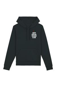 Oat Milk Club Damen vegan Anti Social Veggie Club - Hoodie Aus Bio-Baumwolle Schwarz