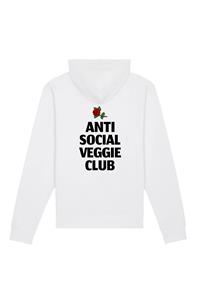 Plant Faced Clothing Damen vegan Hoodie Anti Social Veggie Club Weiß