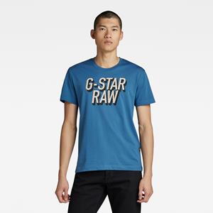 G-Star RAW 3D Dotted Graphic T-Shirt - Midden blauw - Heren