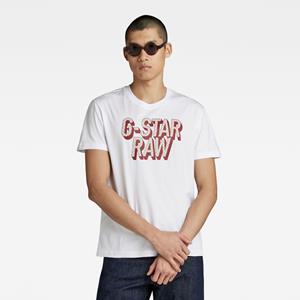 G-Star RAW 3D Dotted Graphic T-Shirt - Wit - Heren