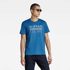 G-Star RAW Reflective Originals Graphic T-Shirt - Midden blauw - Heren