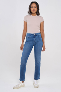 DAWN Damen vegan Jeans Slim Straight Stellar Comfort Stretch Blau