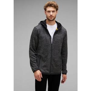 STREET ONE MEN Kapuzensweatjacke, in melierter Optik