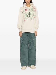 JW Anderson x Pol Anglada floral-embroidered hoodie - Beige