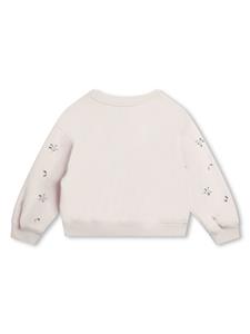 Lanvin Enfant Katoenen sweater verfraaid met kristallen - Beige