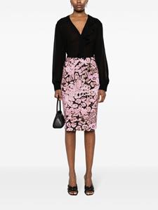 PINKO high-waisted floral-print skirt - Roze