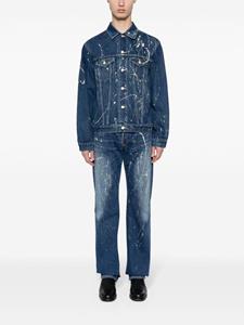 Yohji Yamamoto Straight jeans met verfspatten - Blauw