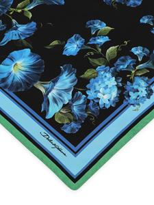 Dolce & Gabbana Sjaal met bloemenprint - Blauw