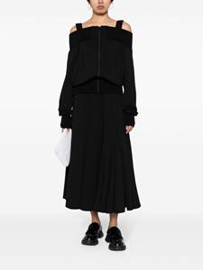 Yohji Yamamoto flared pleated midi skirt - Zwart