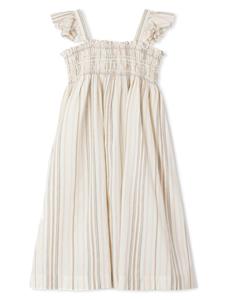 Bonpoint Gestreepte jurk - Beige