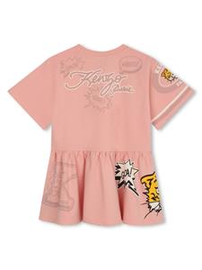 Kenzo Kids Katoenen mini-jurk met print - Roze