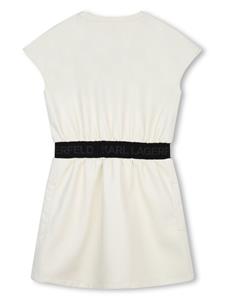 Karl Lagerfeld Kids Mini-jurk met geborduurd logo en rits - Wit
