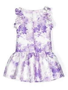 Monnalisa Flared mini-jurk met bloemenprint - Wit