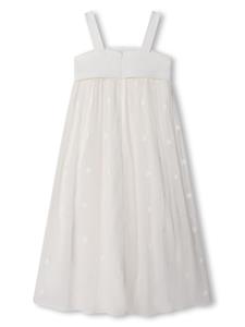 Chloé Kids Zijden jurk met sterprint - Wit