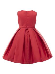 Tulleen bow-detail pleated satin dress - Rood