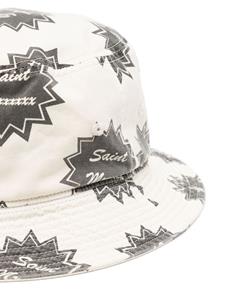 SAINT MXXXXXX logo-print cotton bucket hat - Beige