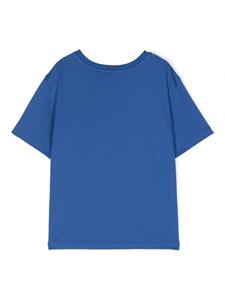 Dolce & Gabbana Kids Katoenen T-shirt met logopatch - Blauw