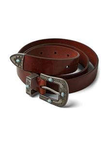 Brunello Cucinelli bead-detail leather belt - Bruin