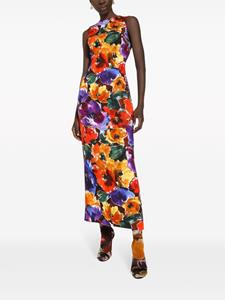 Dolce & Gabbana Midi-jurk met bloemenprint - Oranje
