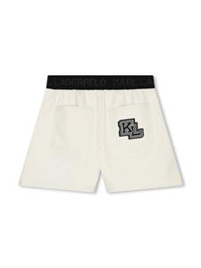 Karl Lagerfeld Kids Shorts met logoband - Wit