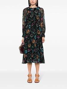 Ulla Johnson Midi-jurk met bloemenprint - Zwart