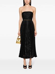 ZIMMERMANN Burnout pleated midi dress - Zwart