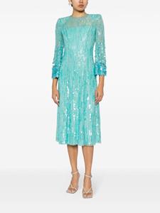 Jenny Packham Midi-jurk verfraaid met pailletten - Blauw