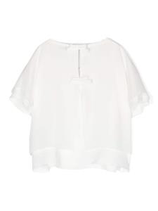Monnalisa Gelaagd shirt met ronde hals - Wit