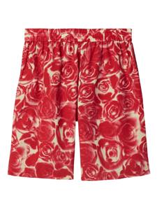 Burberry Bermuda shorts met roosprint - Rood