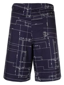 PS Paul Smith Katoenen shorts met print - Blauw