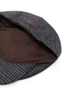 Canali houndstooth-patterned wool beret - Blauw