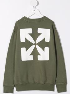 Off-White Kids Sweater met logoprint - Groen
