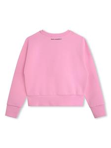 Karl Lagerfeld Kids Katoenen sweater met print - Roze