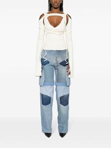 SRVC Studio high-rise straight-leg cargo jeans - Blauw