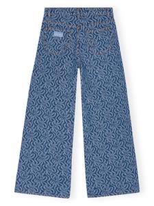 GANNI Jeans met grafische print - Blauw
