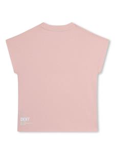 Dkny Kids logo-print organic cotton T-shirt - Roze