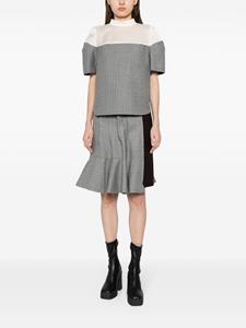 Sacai asymmetric pleated wool skirt - Grijs