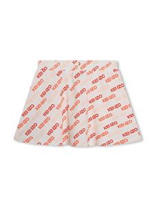 Kenzo Kids logo-print piqué cotton skirt - Beige