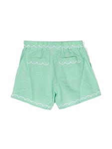 Stella McCartney Kids scallop-embroidered shorts - Groen
