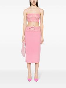 Blumarine lace-panel pencil skirt - Roze