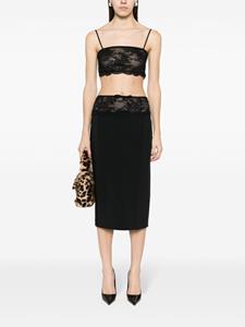 Blumarine lace-panel pencil skirt - Zwart