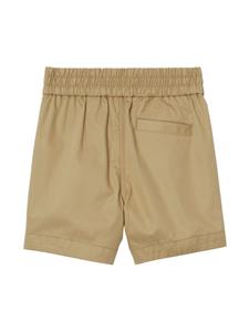 Burberry Kids Equestrian Knight-embroidered cotton shorts - Beige
