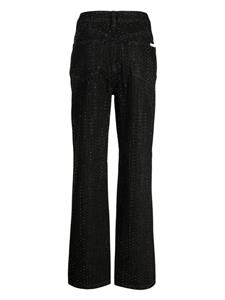 Self-Portrait mid-rise embellished flared jeans - Zwart