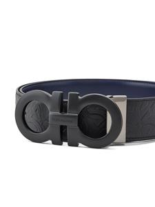 Ferragamo Gancini-buckle leather belt - Zwart